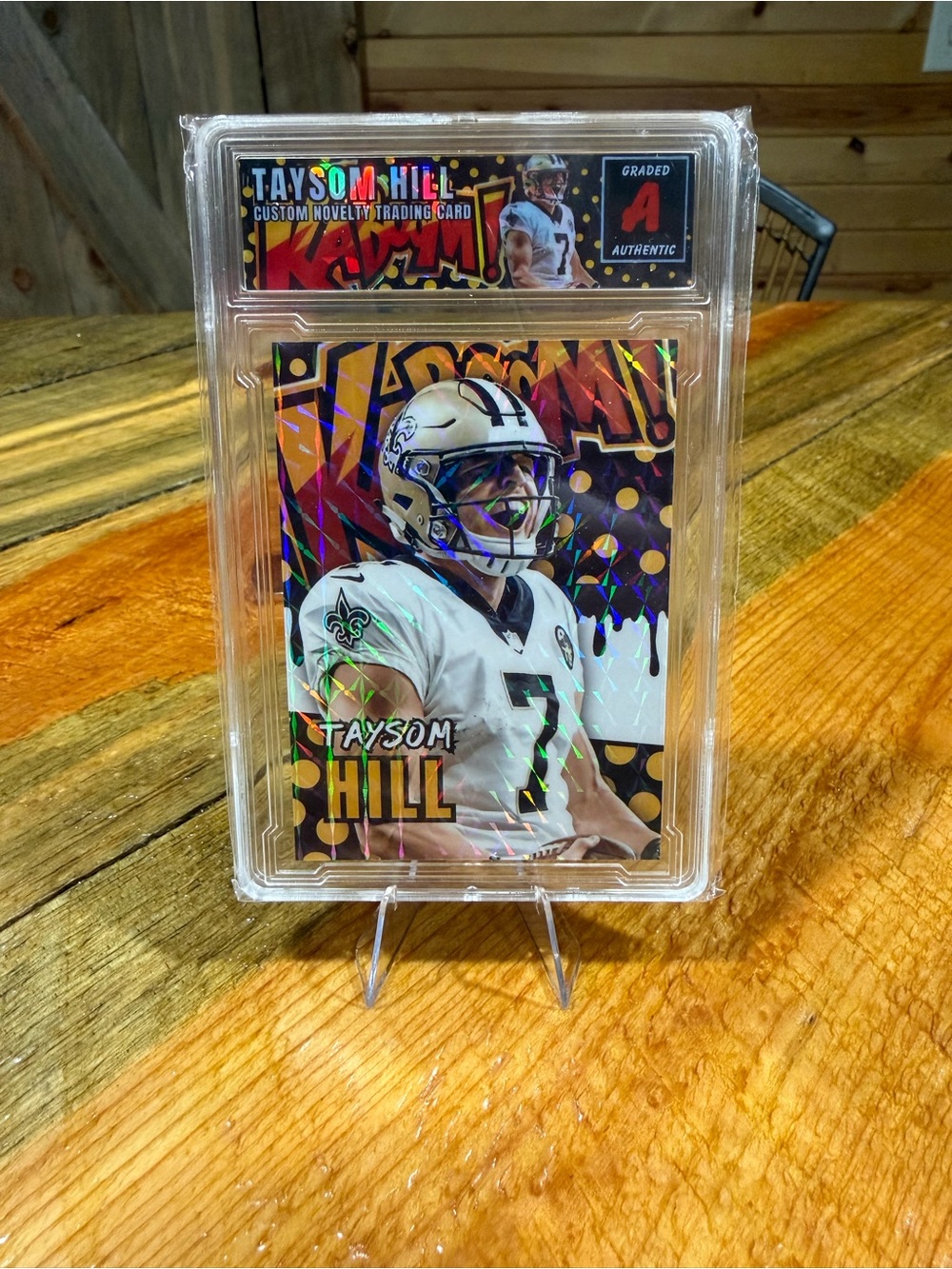 Taysom Hill New Orleans Saints Custom “KABOOM!” Novelty Trading Card Slab